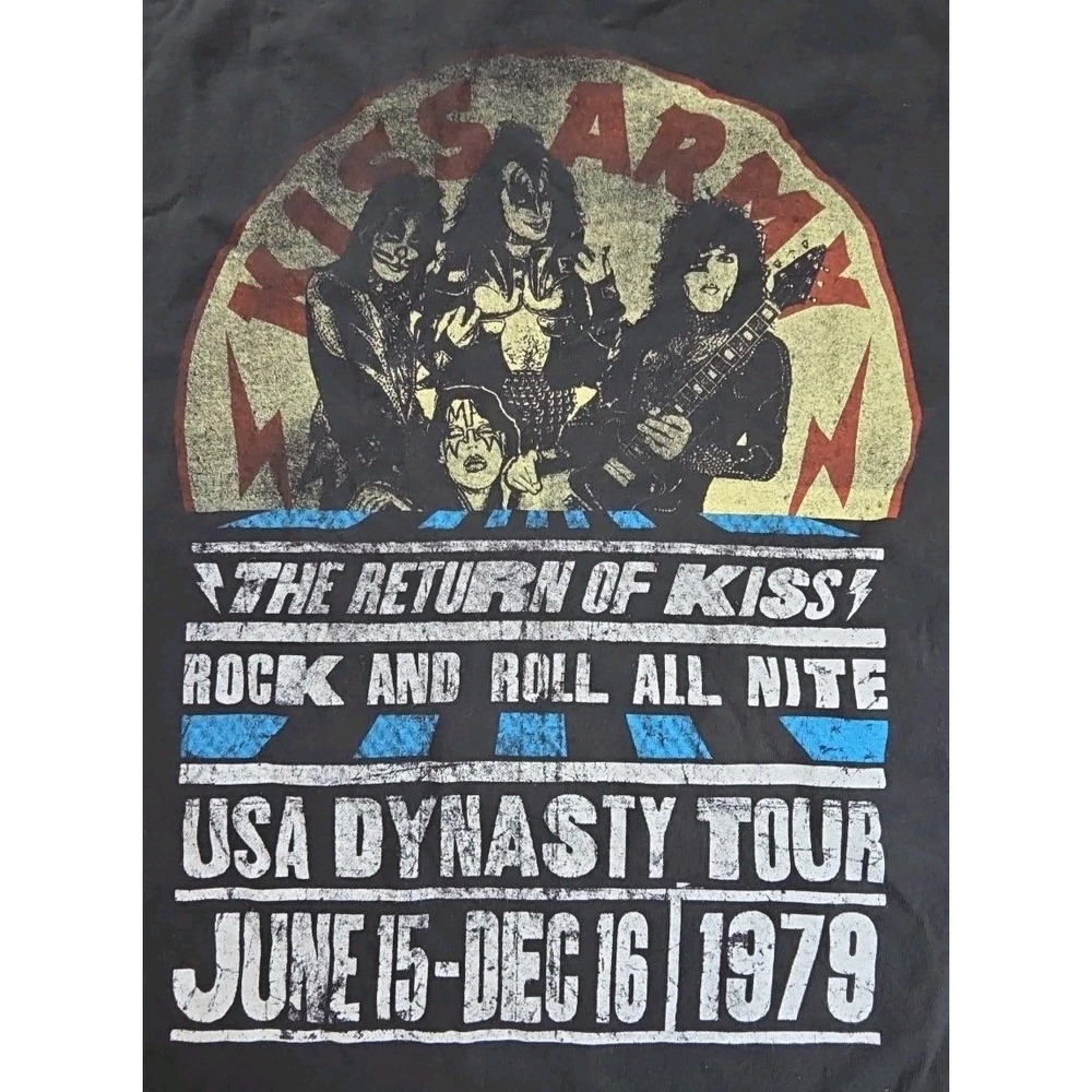 1979 KISS ARMY The Return of KISS DYNASTY Tour Large  Shirt GENE PAUL PETER ACE